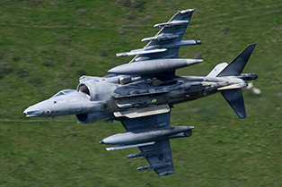 Harrier GR9 ZD375 low flying photo